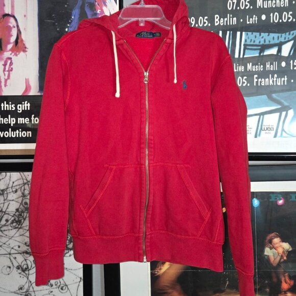 Red Polo Ralph Lauren zip up hoodie sweatshirt - Picture 1 of 2